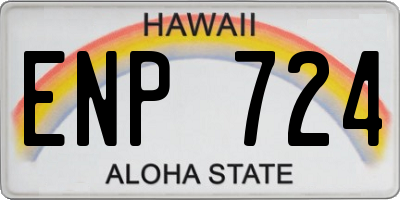 HI license plate ENP724