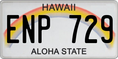 HI license plate ENP729