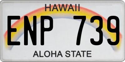 HI license plate ENP739