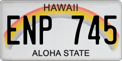 HI license plate ENP745