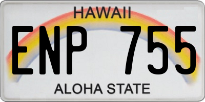HI license plate ENP755