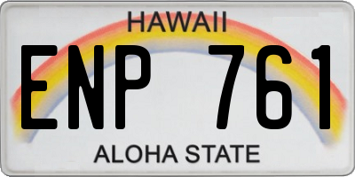 HI license plate ENP761