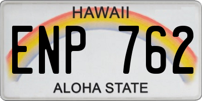 HI license plate ENP762
