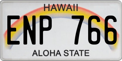 HI license plate ENP766