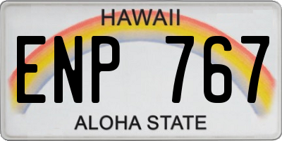 HI license plate ENP767