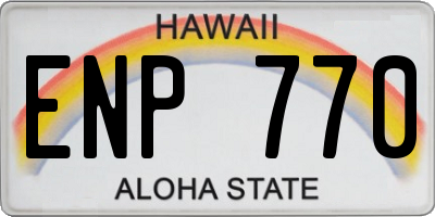 HI license plate ENP770