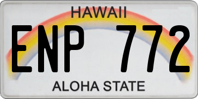 HI license plate ENP772