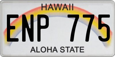 HI license plate ENP775