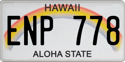 HI license plate ENP778