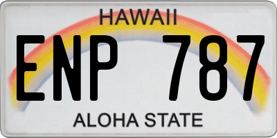 HI license plate ENP787