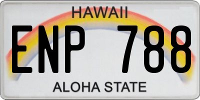 HI license plate ENP788
