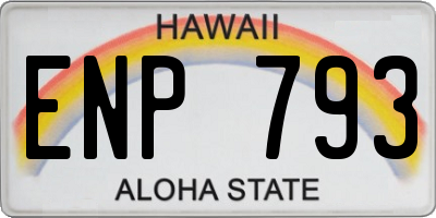 HI license plate ENP793