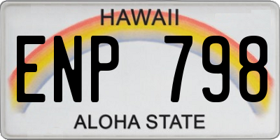 HI license plate ENP798