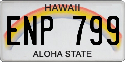 HI license plate ENP799