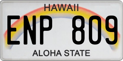 HI license plate ENP809