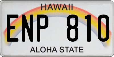 HI license plate ENP810