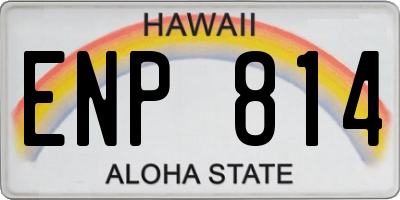 HI license plate ENP814