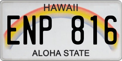 HI license plate ENP816