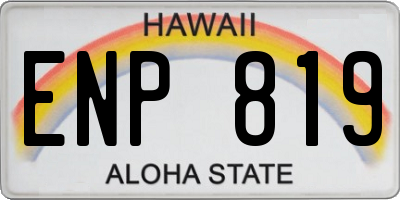 HI license plate ENP819
