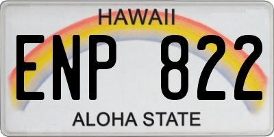 HI license plate ENP822