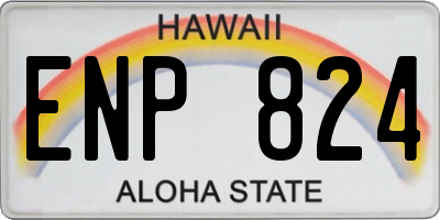 HI license plate ENP824