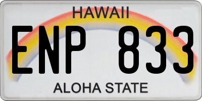 HI license plate ENP833