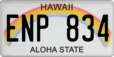 HI license plate ENP834
