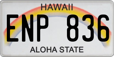 HI license plate ENP836