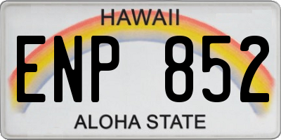 HI license plate ENP852