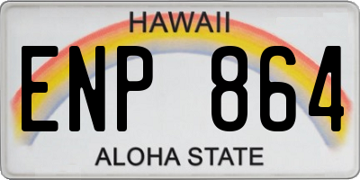 HI license plate ENP864
