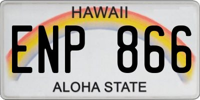 HI license plate ENP866