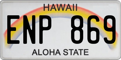 HI license plate ENP869
