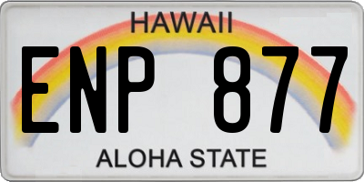 HI license plate ENP877