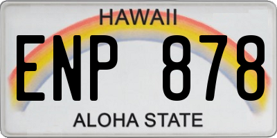 HI license plate ENP878