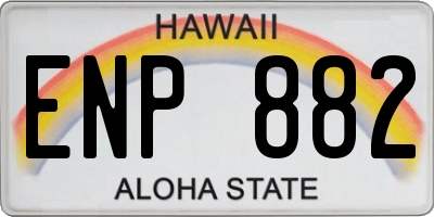 HI license plate ENP882