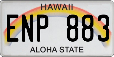 HI license plate ENP883