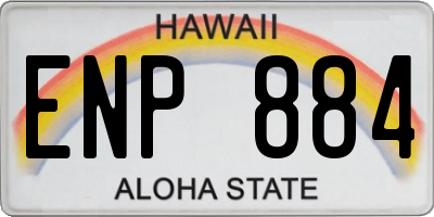 HI license plate ENP884