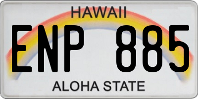 HI license plate ENP885