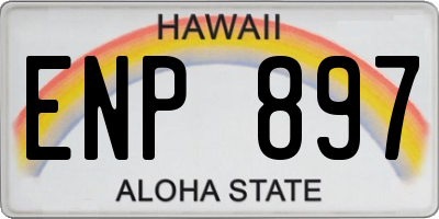 HI license plate ENP897