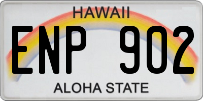 HI license plate ENP902