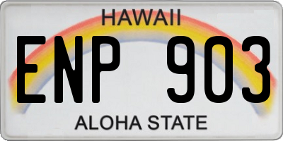 HI license plate ENP903
