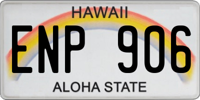 HI license plate ENP906