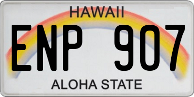 HI license plate ENP907
