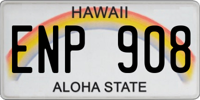 HI license plate ENP908