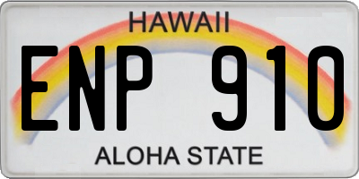 HI license plate ENP910