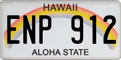 HI license plate ENP912
