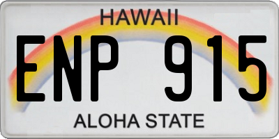 HI license plate ENP915