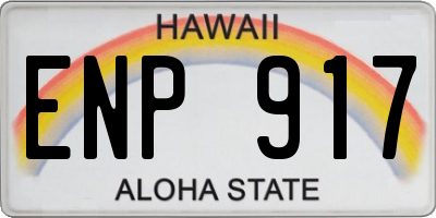 HI license plate ENP917