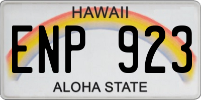 HI license plate ENP923