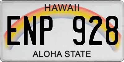 HI license plate ENP928